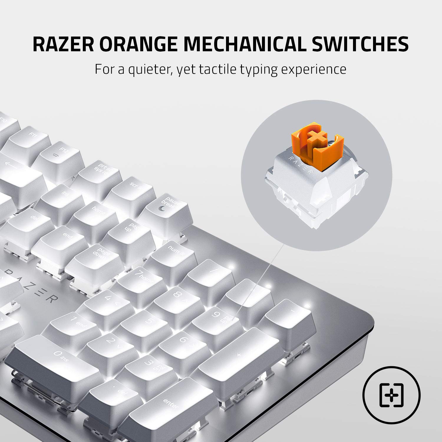 Razer Pro Type: Wireless Mechanical Productivity Keyboard Orange Mechanical Switches - Fully Programmable Keys - Bluetooth and Wireless Connectivity - Durable for Up to 80 Million Keystrokes