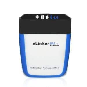 vgate vlinker bm+ obd2 bluetooth scanner for bmw/mini bimmercode, car code reader for ios, android, and windows