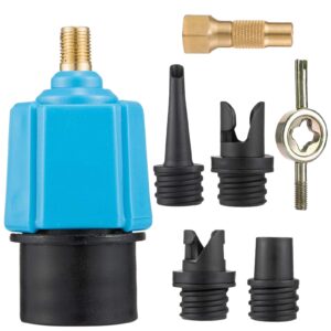 inflatable sup pump valve adapter set- standard air valve adapter and nozzle air pump converter for kayaking surfboard inflatable bed