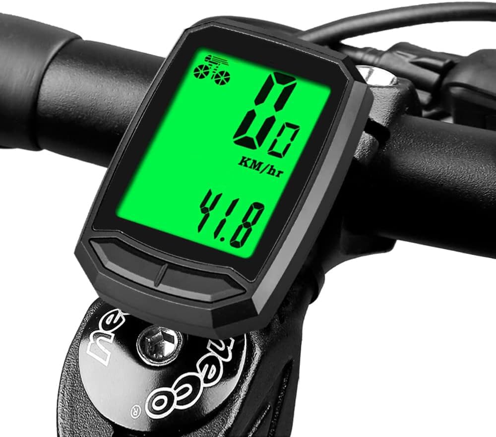 Bicycle Speedometer Waterproof Wireless Cycle Bike Computer Bicycle Odometer with LCD Display & Multi-Functions