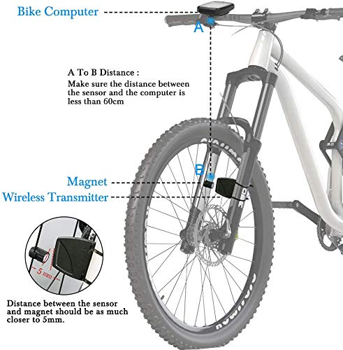 Bicycle Speedometer Waterproof Wireless Cycle Bike Computer Bicycle Odometer with LCD Display & Multi-Functions