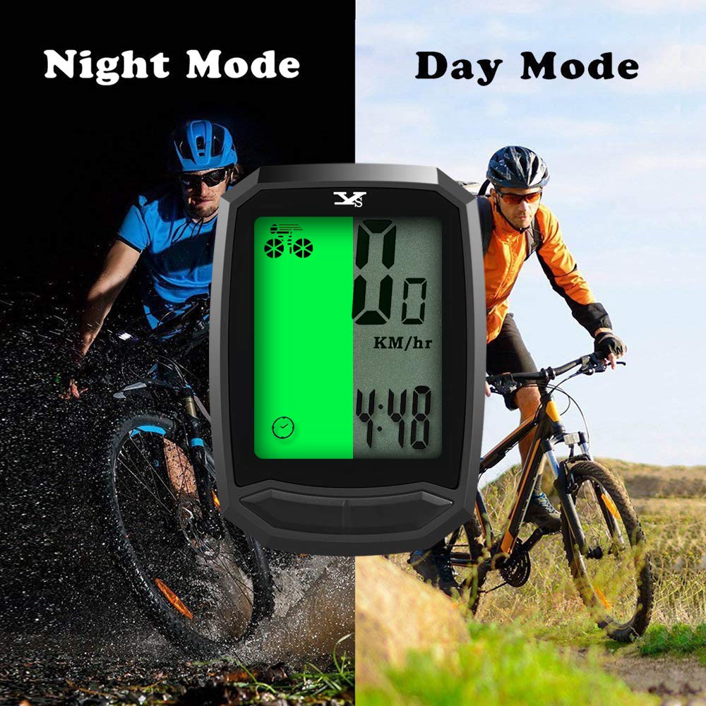 Bicycle Speedometer Waterproof Wireless Cycle Bike Computer Bicycle Odometer with LCD Display & Multi-Functions