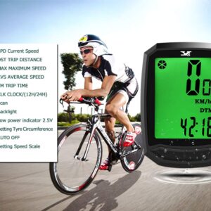 Bicycle Speedometer Waterproof Wireless Cycle Bike Computer Bicycle Odometer with LCD Display & Multi-Functions