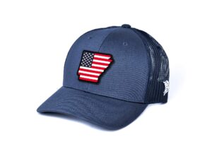 branded bills arkansas pvc patriot patch hat curved trucker - one size fits all (navy/navy)