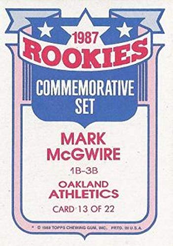 1988 Topps Glossy Rookies #13 Mark McGwire Oakland Athletics (1987 Rookie Debut) MLB Baseball Card NM-MT