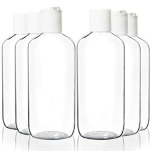 youngever 10 pack 8 ounce empty squeeze containers with disc cap, plastic bottles with disc top flip cap, refillable cosmetic bottles, squeeze containers for shampoo, body soap, toner, lotion, cream