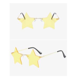 ENTHYI Rimless Star shape Sunglasses Personality Sun Glasses for women/men Party glasses personality pentagram eyewears