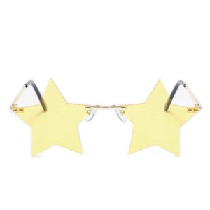 ENTHYI Rimless Star shape Sunglasses Personality Sun Glasses for women/men Party glasses personality pentagram eyewears