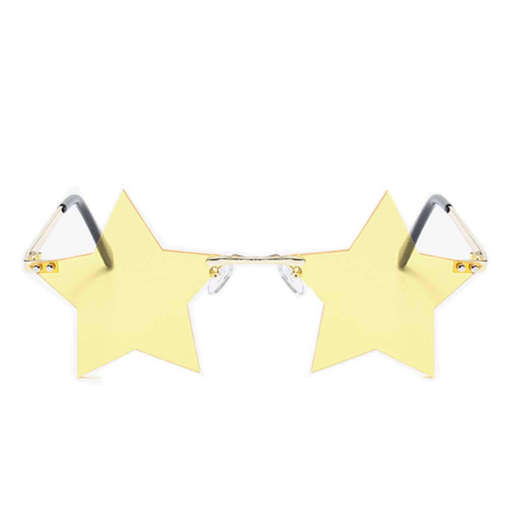 ENTHYI Rimless Star shape Sunglasses Personality Sun Glasses for women/men Party glasses personality pentagram eyewears