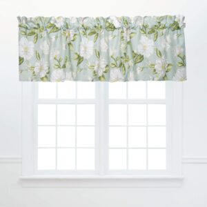 c&f home colonial williamsburg magnolia cotton window treatment curtain valance garden valance green and white floral 15.5" x 72" curtains for window living dining bedroom kitchen premium window