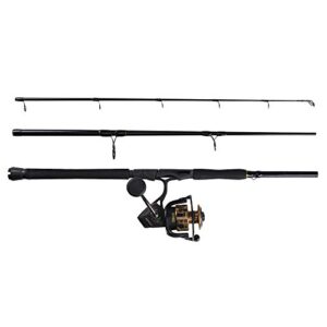 PENN 7’ Battle III Fishing Rod and Reel Spinning Combo, 7’, 3 Graphite Composite Fishing Rod with 6 Reel, Durable, Break Resistant and Lightweight, 6000 Reel Size - 7' - Medium Heavy - 3pc, Black/Gold