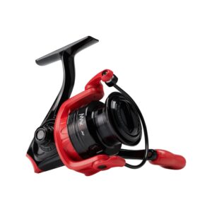 abu garcia max x spinning reel, size 30 (1523252), 3 ball bearings + 1 roller bearing provides smooth operation, felt front drag, max of 14lb | 6.4kg red