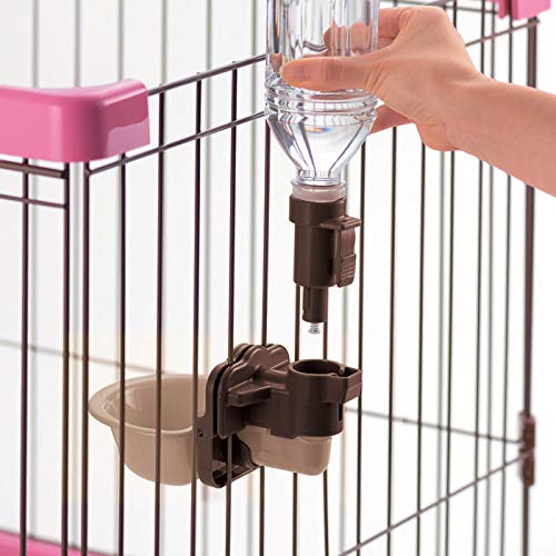 Richell Pet Water Rehydration Station, Gravity Fed Pet Water Station, Includes Bottle and Dish | Crate Attachment, BPA Free - Includes Water Bottle and Detachable Dish