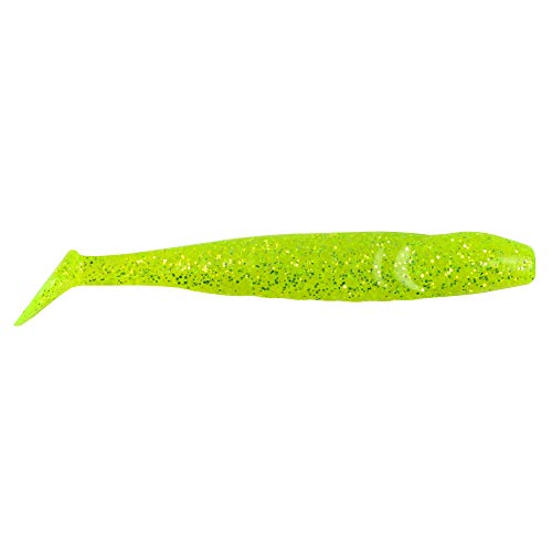 Berkley PowerBait Grass Pig Fishing Soft Bait, Chartreuse Silver Fleck, 3 1/2"