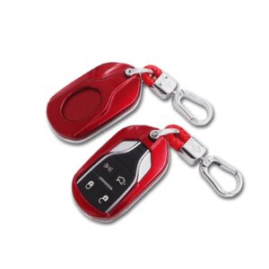 mymoccy key holder protector compatible for maserati quattroporte levante ghibli 2017-2022 accessories key shell case cover red