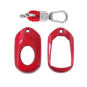 MYMOCCY Key Holder Protector Compatible For Maserati Quattroporte Levante Ghibli 2017-2022 Accessories Key Shell Case Cover Red