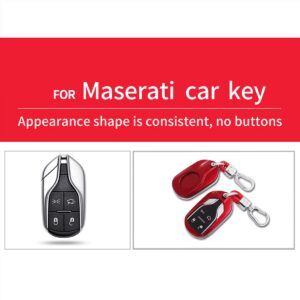 MYMOCCY Key Holder Protector Compatible For Maserati Quattroporte Levante Ghibli 2017-2022 Accessories Key Shell Case Cover Red