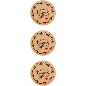 1.5 Inch Round Kraft Paper Thank You Stickers /500 Lables Per Roll/Perfect for Business Events,Customer Appreciation,Gift Package,Wedding, Anniversary, Graduation,Birthday