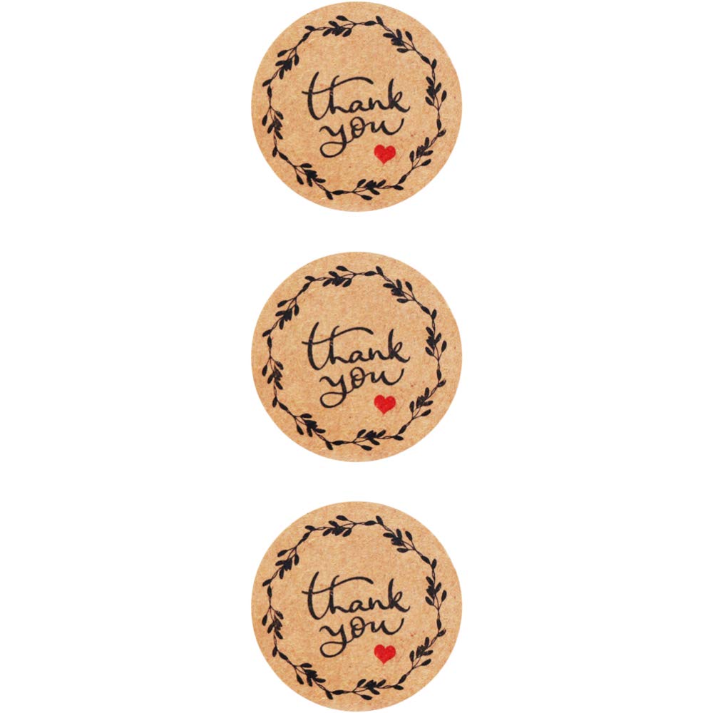 1.5 Inch Round Kraft Paper Thank You Stickers /500 Lables Per Roll/Perfect for Business Events,Customer Appreciation,Gift Package,Wedding, Anniversary, Graduation,Birthday