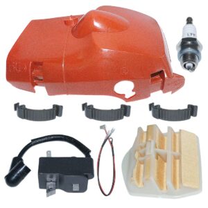 aumel top cylinder cover clip ignition coil air filter kit for husqvarna 445 450 445e 450e chainsaw replace 573935701,544080803
