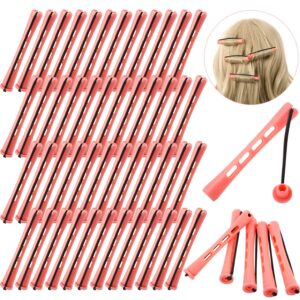 48 pieces plastic pink perm rods long variety hair perm rods hair curling roller rods for women girls hair hairdressing styling tools
