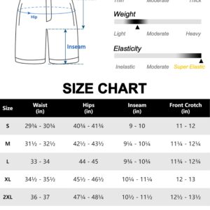 Little Donkey Andy Men’s Ultra-Stretch Quick Dry Lightweight Bermuda Shorts Drawstring Zipper Pocket Hiking Travel Golf Black XL