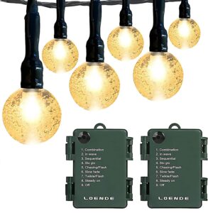 loende battery operated string lights waterproof 16ft 30 led 8 modes fairy garden globe string lights with timer for christmas tree holiday outdoor indoor patio party decor, warm white (2 pack)