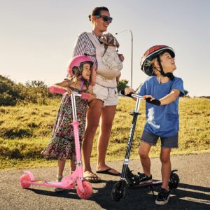 TENBOOM Scooter Toys for Kids Ages 6-12/3-5, Light Up Wheels Christmas Birthday Gifts for Girls Boys, Easy Folding Kids Scooter with 3 Levels Adjustable Handlebar