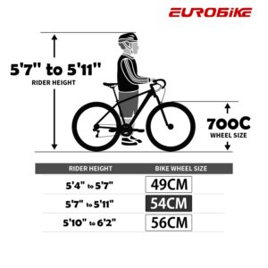 EUROBIKE Road Bike XC550 21 Speed 700C Dual Disc Brake Bicycle (54-30MM)