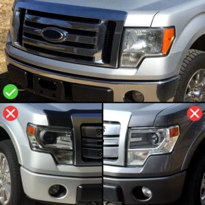 AmeriLite Projector Headlights Halogen, Led, Bar and Turn Signal Set For Ford F150 - Passenger and Driver Side, Vehicle Light Assembly, Black