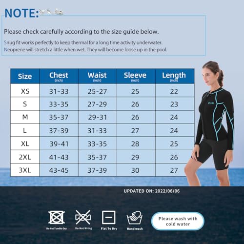 GoldFin Womens Wetsuit Top, 2mm Neoprene Wetsuit Jacket Ladies Long Sleeve for Water Aerobics Diving Surfing Kayaking (Update Black/Stripes, M)