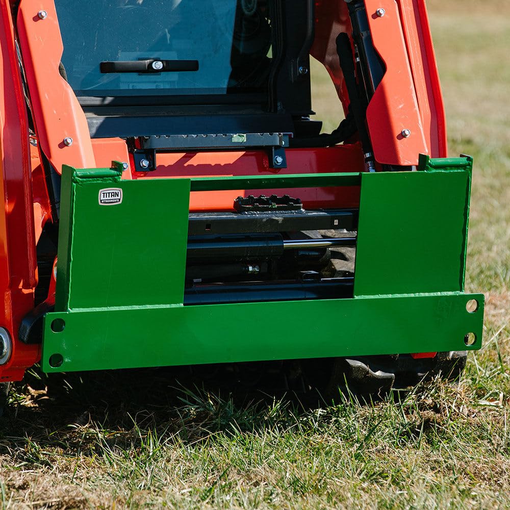 Titan Attachments Skid Steer Quick Tach Adapter Converts to John Deere Hook and Pin Style Connection, Green Finish, 3000 LB Capacity, No Welding