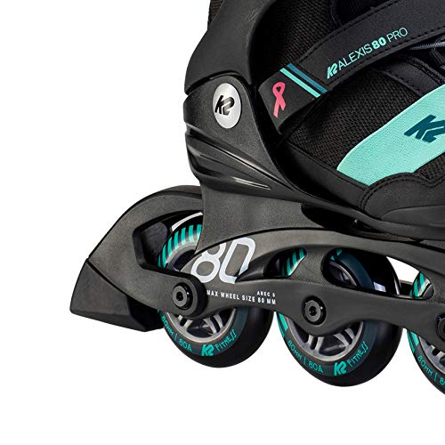 K2 Skate Alexis 80 Pro, Black_Teal, 8.5