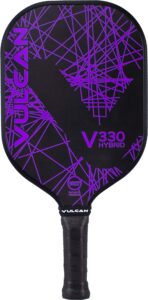 vulcan | v330 pickleball paddle | hybrid performance | polypropylene core - graphite surface | usap approved | purple lazer