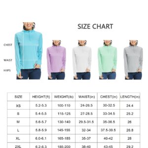 Willit Women's UPF 50+ Sun Protection Shirt SPF Long Sleeve Lightweight Half-Zip Golf Outdoor Shirt Quick Dry Rash Guard Blue M