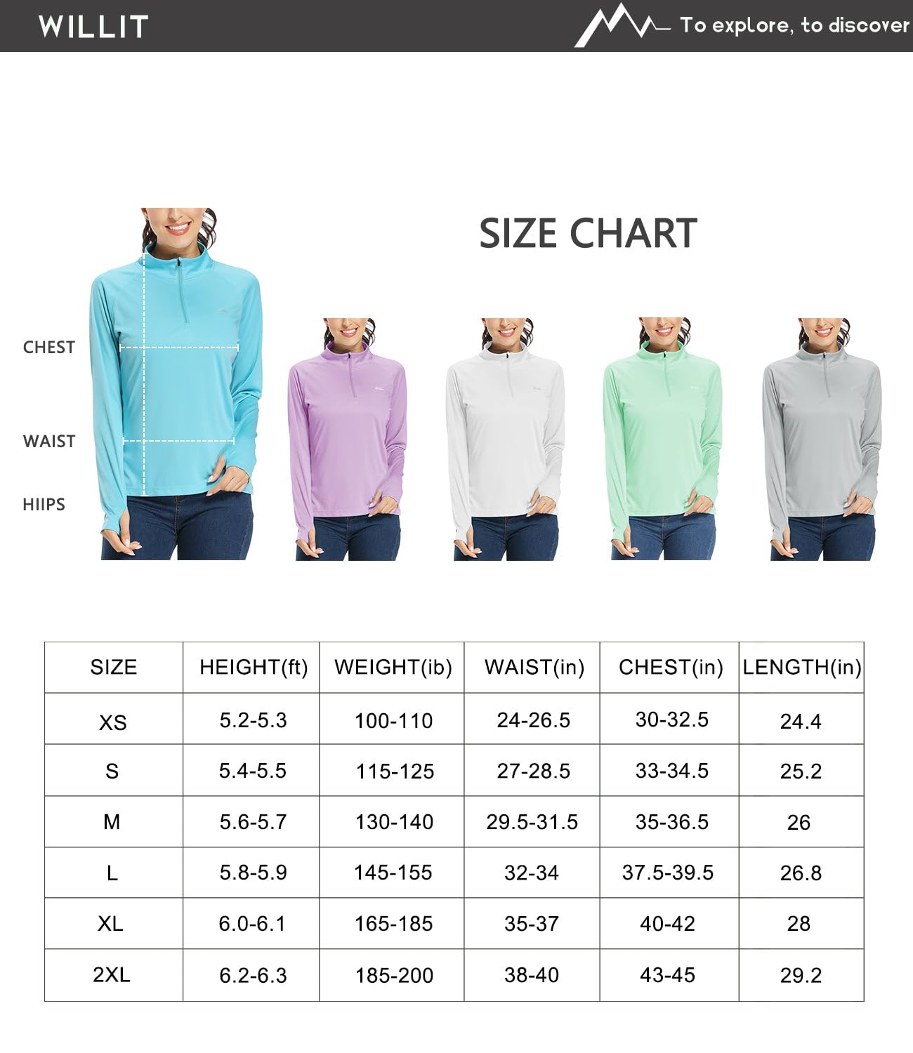 Willit Women's UPF 50+ Sun Protection Shirt SPF Long Sleeve Lightweight Half-Zip Golf Outdoor Shirt Quick Dry Rash Guard Blue M