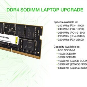 32GB DDR4-3200 PC4-25600 SODIMM Laptop Memory by NEMIX RAM