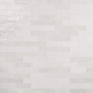 kingston white 3 in. x 8 in. polished ceramic wall tile (36 pieces, 5.38 sq. ft. / case)
