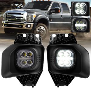 led fog lights with daytime running lights for ford 2011 2012 2013 2014 2015 2016 f250 f350 f450 f550 fog light assembly oem bumper driving fog lamp upgrade for ford f250 11-16