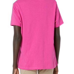 HUK Women's V Neck Tee | Ladies T-Shirt with UPF 30+ Sun Protection, Logo-Rose Violet, X-Large