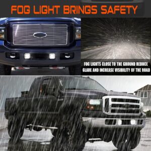 LED Fog Light with Daytime Running Lights - Fog Light Assembly for Ford F250 F350 F450 F550 Super Duty 2005 2006 2007 Driving Fog Lamps Plug & Play 2pcs