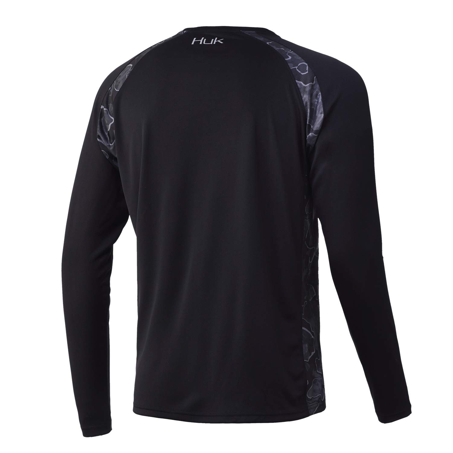 HUK Men's Strike Long Sleeve 30 UPF Performance Fishing Shirt, Black, Small