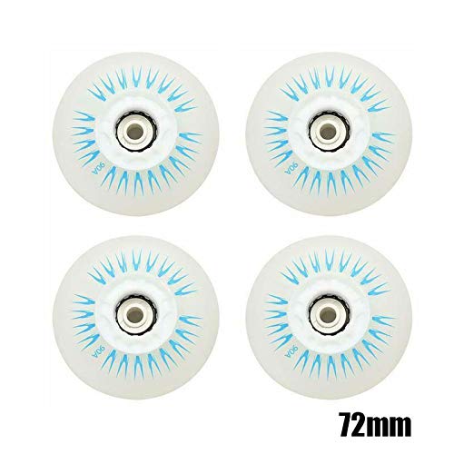 Meshin 4PCS Flash Inline Skate Wheels 90A LED Lighting Skating Wheels Outdoor Flash Flashing Roller 80MM/76MM/72MM/68MM Roller Skates Light-up Wheels