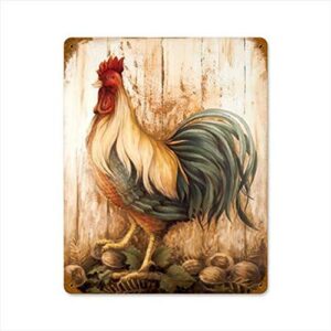 retro vintage metal sign tin sign rooster chicken outdoor garden home bar kitchen wall decor sign 12x8inch