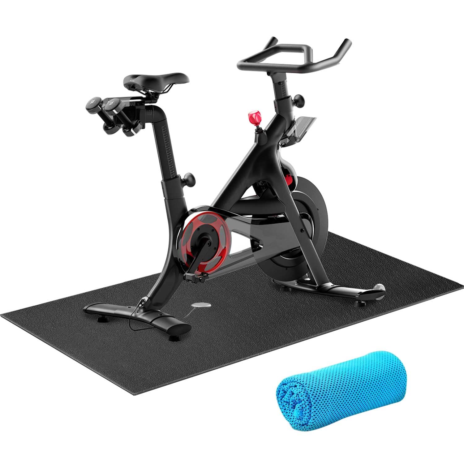 QUWEI Bike Training Mat,Exercise Bike Mat Bicycle Trainer Hardwood Floor Carpet Protection Workout Mat for Indoor Treadmill Stationary Bike Mat For Peloton Spin Bikes,Thick Mats for Exercise Equipment