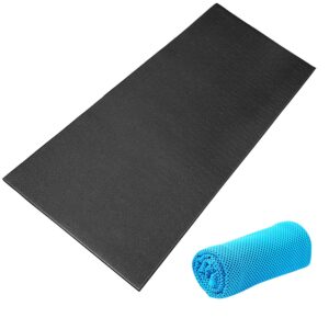 QUWEI Bike Training Mat,Exercise Bike Mat Bicycle Trainer Hardwood Floor Carpet Protection Workout Mat for Indoor Treadmill Stationary Bike Mat For Peloton Spin Bikes,Thick Mats for Exercise Equipment