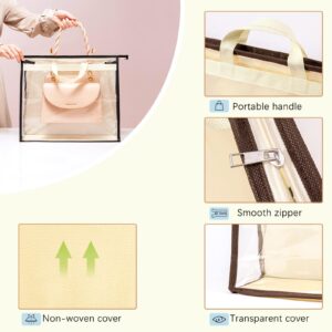 CINPIUK 4 Pack Handbag Dust Bags Clear Purse Storage Organizer for Closet, Zipper Hanging Storage Bag for Handbags