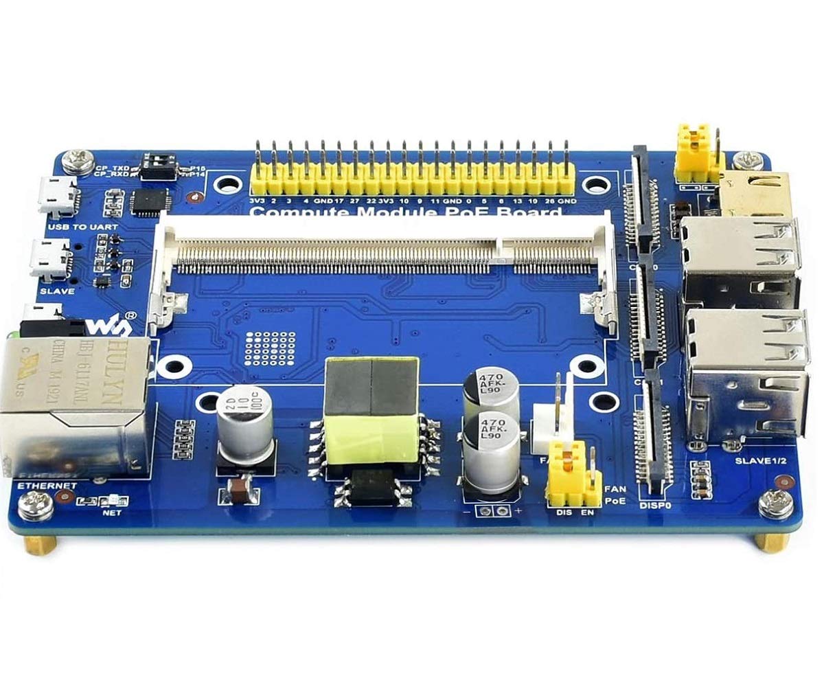 Compute Module IO Board with PoE Feature Development Board Composite Breakout Board for Developing with Raspberry Pi CM3 / CM3L / CM3+ / CM3+L,Onboard 10/100M Ethernet Port,USB Ports