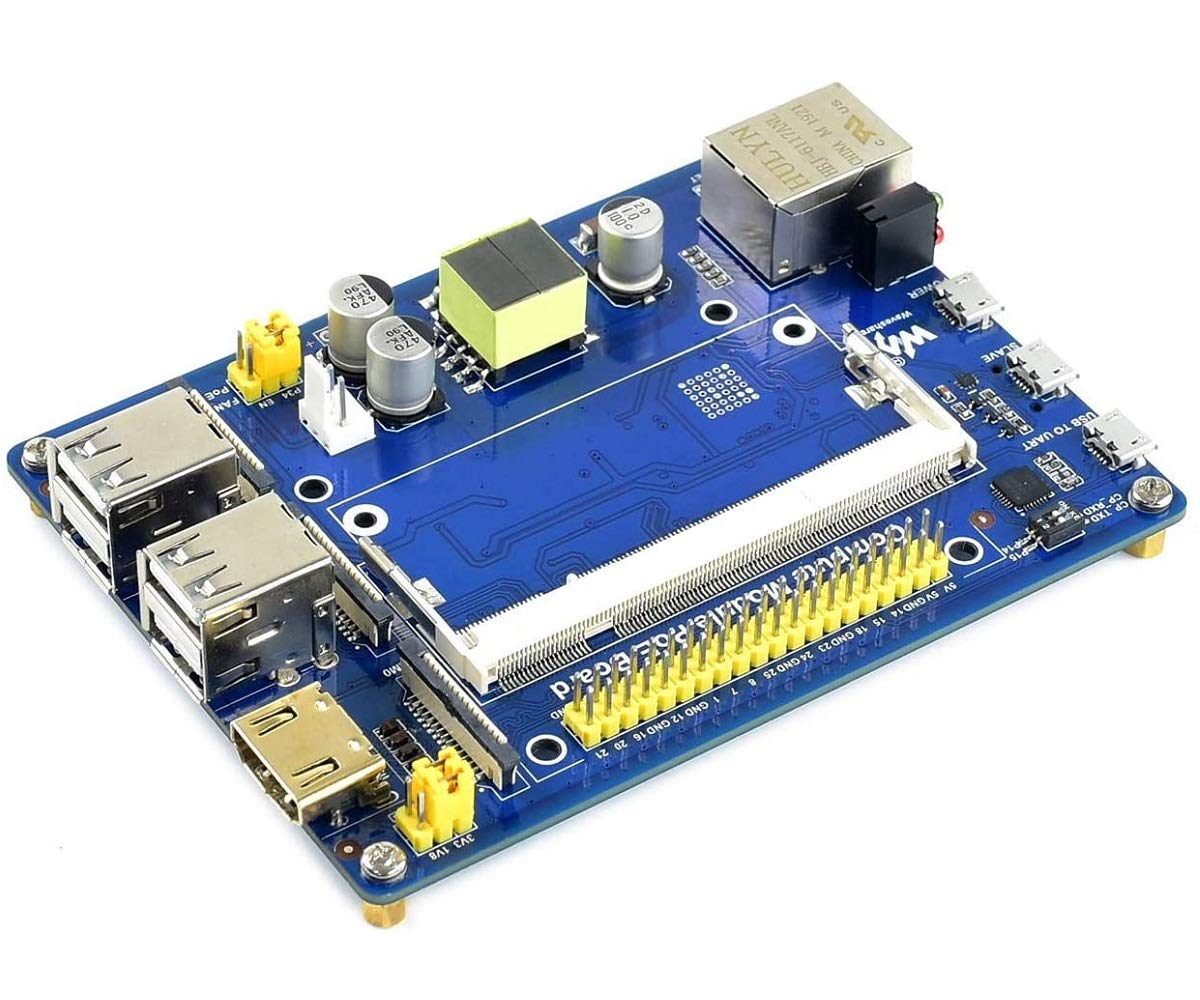 Compute Module IO Board with PoE Feature Development Board Composite Breakout Board for Developing with Raspberry Pi CM3 / CM3L / CM3+ / CM3+L,Onboard 10/100M Ethernet Port,USB Ports