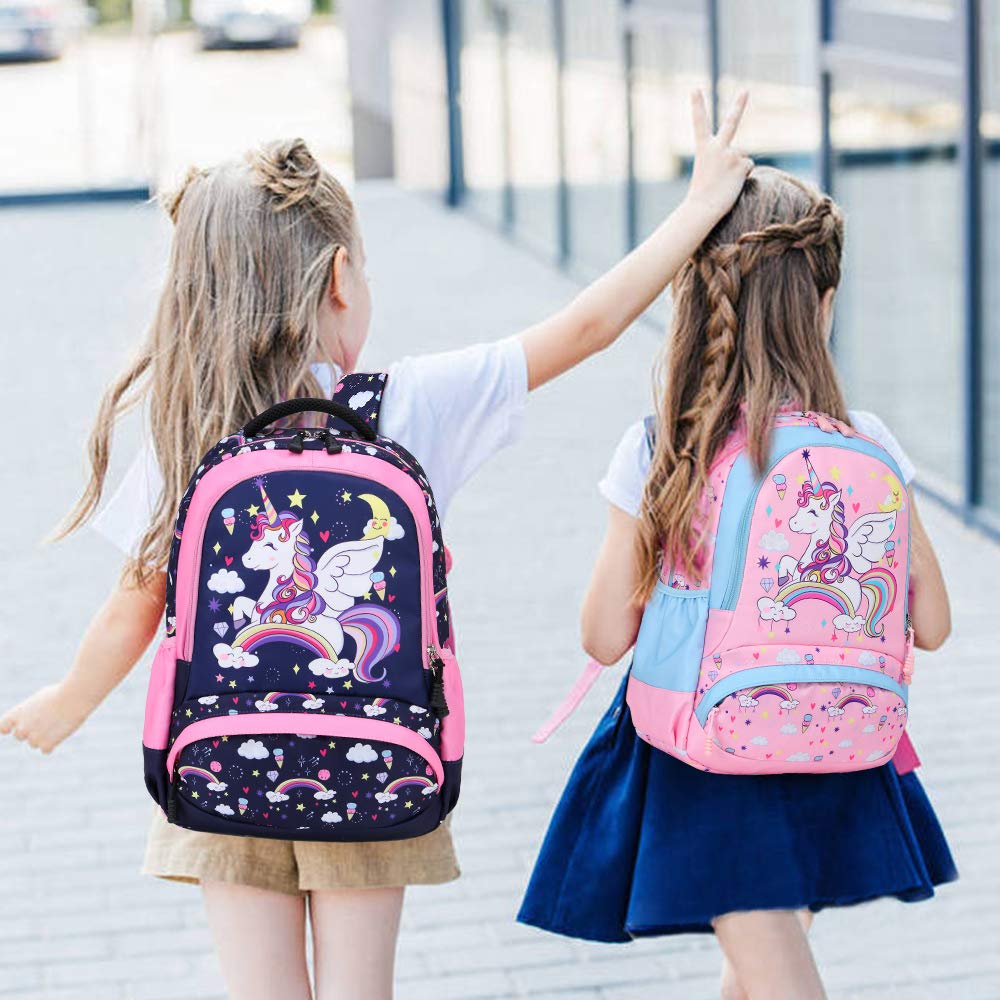 Meisohua Girls Unicorn Backpack Set - 3 IN 1 Waterproof School bag with Lunch Bag and Pencil Case for Preschool Elementary Kids